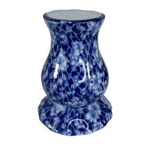 Vintage Victorian Style Blue & White Floral Hat Pin Holder Ironstone pottery EUC